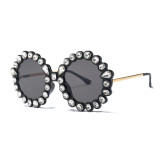 14332 Superhot Eyewear 2019 Luxury Brand Designer Sun glasses Round Oversized Women Bling Crystal Rhinestone Sunglasses