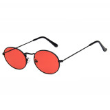 Superhot Eyewear A0418 Classic Retro Vintage Small Oval Metal Sunglasses