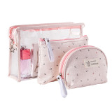 Custom logo 3pcs/set Fashion Women Cosmetic Bags Waterproof Portable Makeup Bag