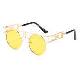 Superhot Eyewear 13961 Metal Frame Steam punk Sun glasses Small Round Steampunk Sunglasses