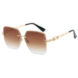 26437 Superhot Eyewear 2019 Fashion Lady Frameless Sun glasses Tinted Women Rimless Sunglasses