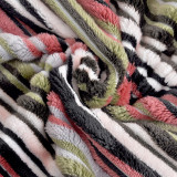 Colorful stripe printed cozy super soft flannel micromink blanket