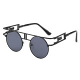 Superhot Eyewear 13961 Metal Frame Steam punk Sun glasses Small Round Steampunk Sunglasses