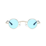 203101 Superhot Eyewear 2019 Fashion Steampunk Style Gold Small Round Metal Sunglasses