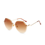 10235 Superhot Eyewear Fashion Women Gradient Frameless Shades Sun glasses Trimming Rimless Sunglasses