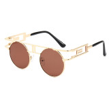 Superhot Eyewear 13961 Metal Frame Steam punk Sun glasses Small Round Steampunk Sunglasses