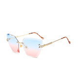 10835 Superhot Eyewear 2019 Fashion Tinted Women Sun glasses Rimless Pointed Cat Eye Sunglasses