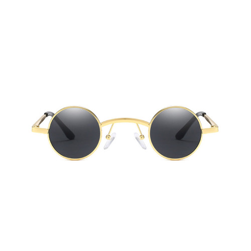 203101 Superhot Eyewear 2019 Fashion Steampunk Style Gold Small Round Metal Sunglasses