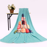 Cheap factory price digital printing flannel 100 polyester fleece blanket