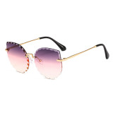 23137 Superhot Eyewear 2019 Frameless Women Sun glasses Shades Fashion Pointed Cat Eye Sunglasses