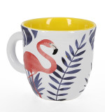 Custom Logo 16oz Round Hand Paint Earthenware Cup White Ceramic Coffee Mug