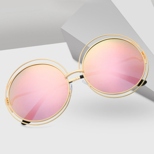 8048 Superhot Eyewear Oversized Round Double Rim Sun glasses Fashion Women Sunglasses