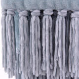 Best Supplier Luxury Cozy Soft Solid Polyester Flannel Fleece Blanket with Tassels