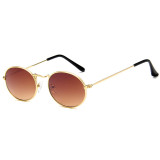 Superhot Eyewear A0418 Classic Retro Vintage Small Oval Metal Sunglasses