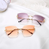 10835 Superhot Eyewear 2019 Fashion Tinted Women Sun glasses Rimless Pointed Cat Eye Sunglasses