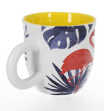 Custom Logo 16oz Round Hand Paint Earthenware Cup White Ceramic Coffee Mug