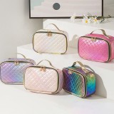 New trending luxury laser PU leather makeup bags organizer travel brush storage bag make up case cosmetic bags