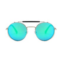 11936 Superhot Eyewear 2019 Vintage Double Bridge Shades Round Metal Goggles Steampunk Sunglasses