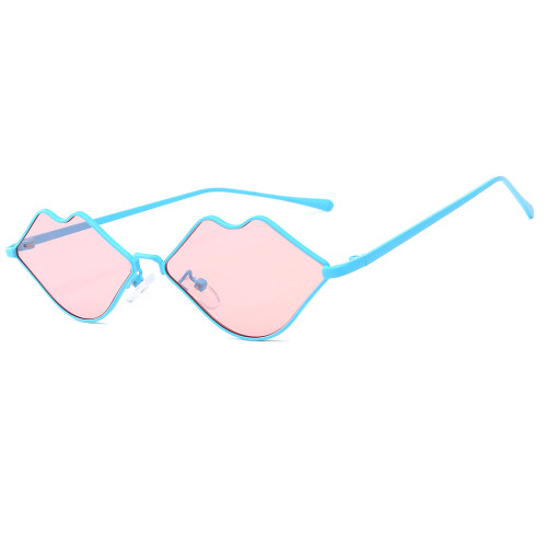25133 Superhot  Newest Design Sexy Lip Shape Sun glasses Women shades Fashion Metal Frame Ocean Lens sunglasses