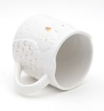 Custom Design White 16oz 3d Hand Paint Earthenware Owl Mug Ceramic Coffee