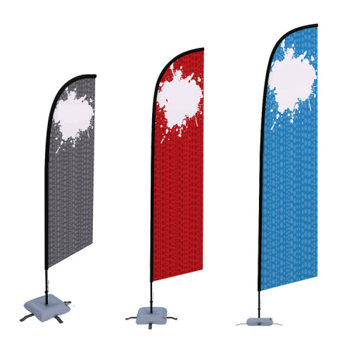 Factory custom multi size exhibition cheap Advertising beach flag with banner stand