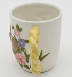 OEM Water Cafe Cup Hand Prints Birds 12oz Large Porcelain Mug Ceramic