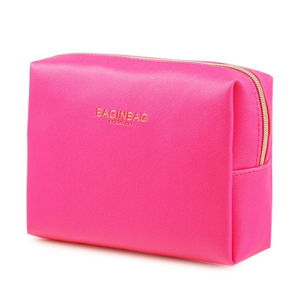 Eco-friendly PU leather cosmetic bag small make up bags with logo stamping