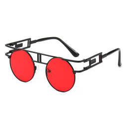 Superhot Eyewear 13961 Metal Frame Steam punk Sun glasses Small Round Steampunk Sunglasses