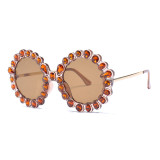 14332 Superhot Eyewear 2019 Luxury Brand Designer Sun glasses Round Oversized Women Bling Crystal Rhinestone Sunglasses