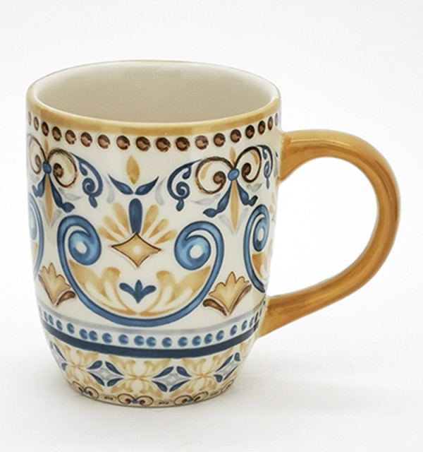 Wholesale marbled glazed ceramic mug ins simple M letter gilt creative water cup LOGO customization