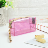 Promotional Make up Brush Pouch Bag Shiny Clear Jelly PVC Cosmetic Bag Ladies Women Girls Travel Makeup Bags