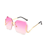 10435 Superhot Big Size Rimless Cutting Edge Manner of Africa Popular Style Metal Temple Attractive 2018 Sunglasses Women