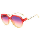24637  Superhot Eyewear  Hot sales  Double beam Sunglasses Gradient color frame Stepped sun glasses