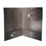 Wholesale black Logo Paper Presentation Custom A4 File Folder With Card Holder