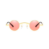 203101 Superhot Eyewear 2019 Fashion Steampunk Style Gold Small Round Metal Sunglasses