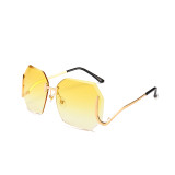 10435 Superhot Big Size Rimless Cutting Edge Manner of Africa Popular Style Metal Temple Attractive 2018 Sunglasses Women