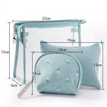 Custom logo 3pcs/set Fashion Women Cosmetic Bags Waterproof Portable Makeup Bag