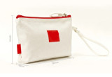 Wholesale customized beauty cosmetic bag cotton canvas zipper pouch