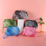 Hot sale Custom  high quality elegant weaven PU leather cosmetic bag small make up bags Eco friendly travel makeup pouch