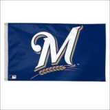 Popular 3x5ft champions Mliwaukee Brewers MLB  flags banner with custom printed