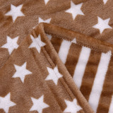 China supply fashion knitted star print cozy flannel fleece blanket