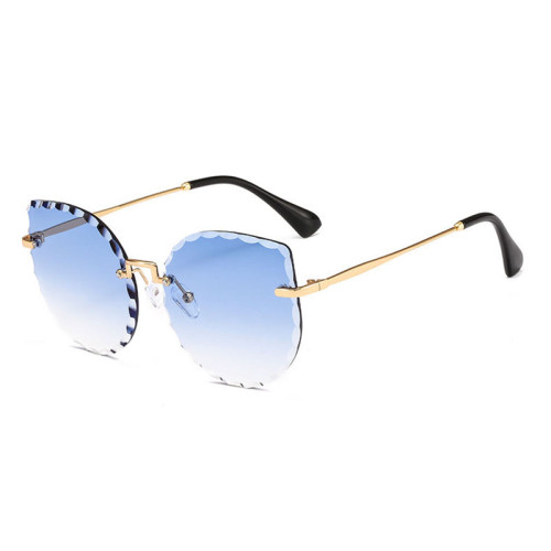23137 Superhot Eyewear 2019 Frameless Women Sun glasses Shades Fashion Pointed Cat Eye Sunglasses