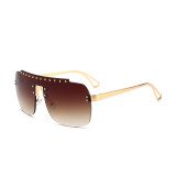 10825 Superhot Eyewear Fashion Women Sun glasses Rimless One Piece Lens Sunglasses