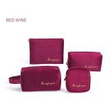 Velvet Cosmetic Bag Small Travel Makeup Bag Pouch