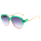 24637  Superhot Eyewear  Hot sales  Double beam Sunglasses Gradient color frame Stepped sun glasses