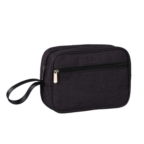 Vintage men travel wash toiletries shaving makeup tool skin care cosmetic bag with leather handle