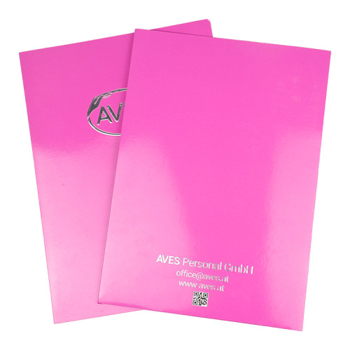 Luxury Embossed Silver Gold Foil Two Pocket Paper Presentation Folder with Your Own Logo