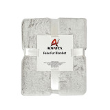 100% polyester soft knitted pv fake faux fur blanket backside sherpa