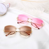 11035 Superhot Eyewear 2019 Fashion Ladies Sun glasses Amazon hot selling Rimless Sunglasses