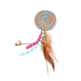 Bohemia Element Series Sisal Rope Cat Hug Bite Toy With Ring Bell And Feather